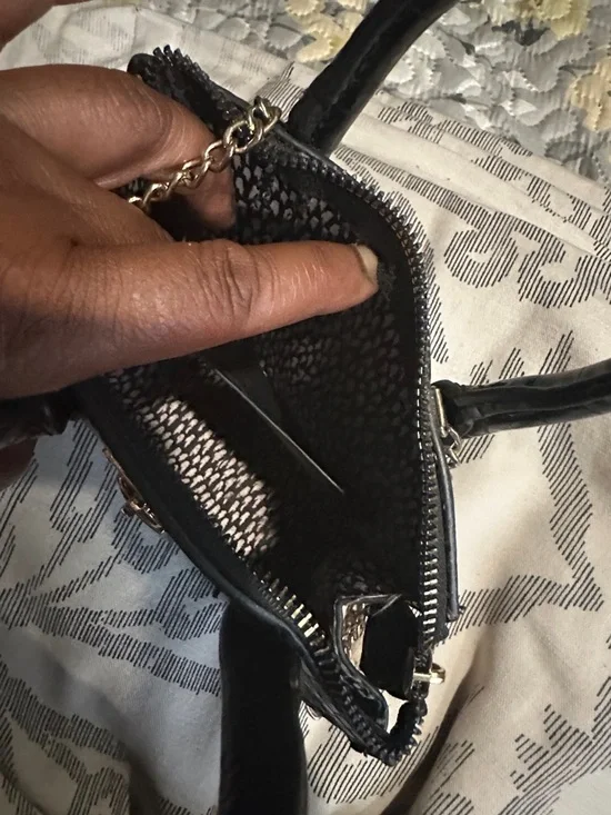 Source Unknown Black Croc-Embossed Satchel with Gold Hardware - Picture 5 of 5